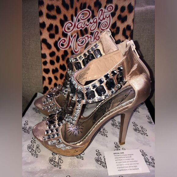 Naughty monkey Hot tequila nude stud heels size 8 - Picture 2 of 7